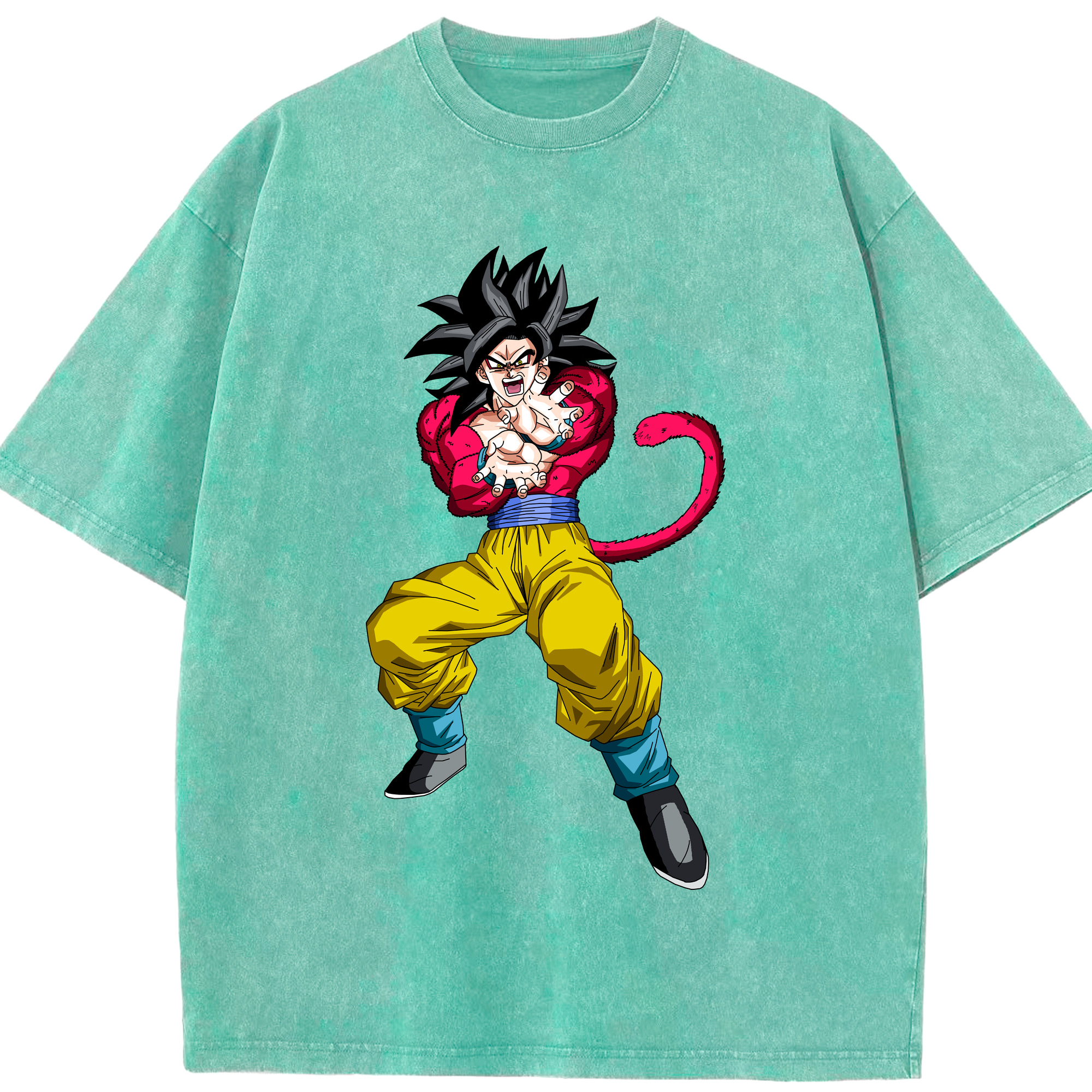 （画像用） ドラゴンボール 孫悟空（そん ごくう）Son Goku カカロット DRAGON BALL Kakarotto 綿100% ヴィンテージ風 半袖Tシャツ（フロントプリント）